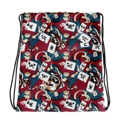 Rabbit Hat Trick on a Drawstring Bag