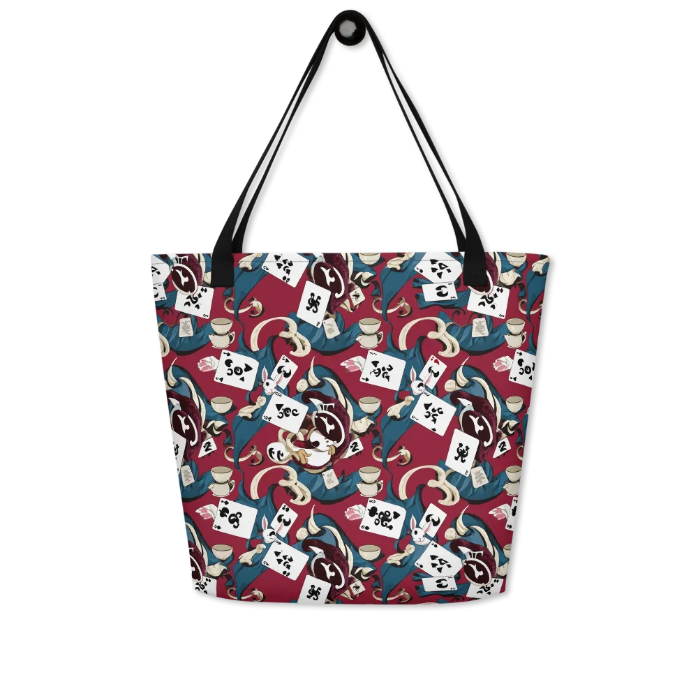 Rabbit Hat Trick on Large Tote Bag W/ Pocket — Front