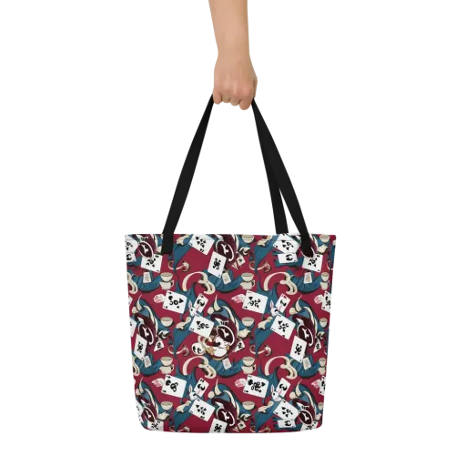 Rabbit Hat Trick on a Large Tote Bag W/ Pocket