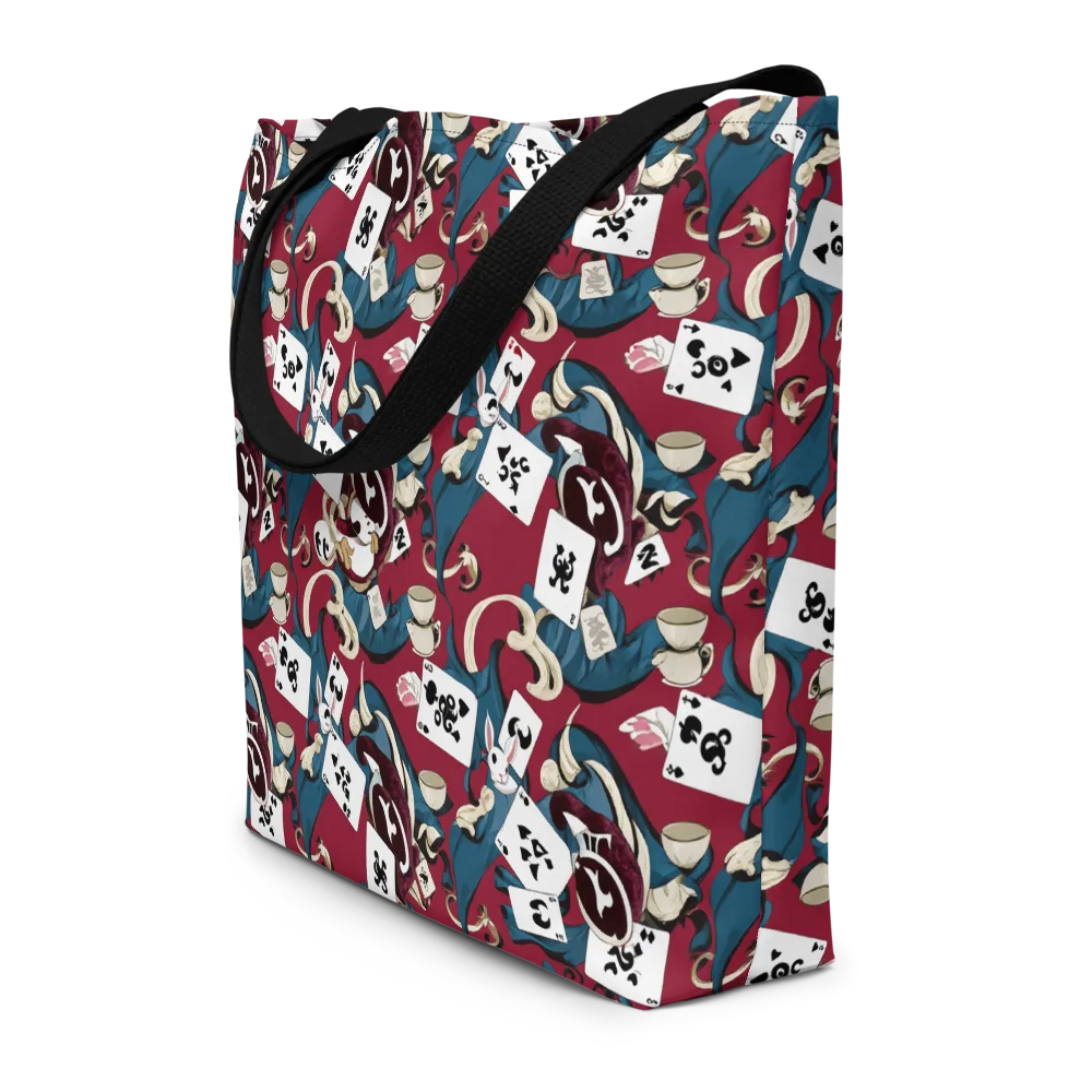 Rabbit Hat Trick on Large Tote Bag W/ Pocket — Front
