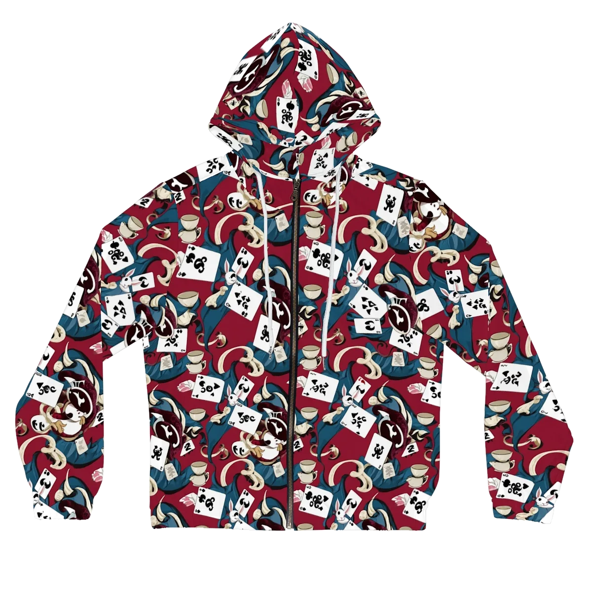 Rabbit Hat Trick on Women's Full-Zip Hoodie — Front