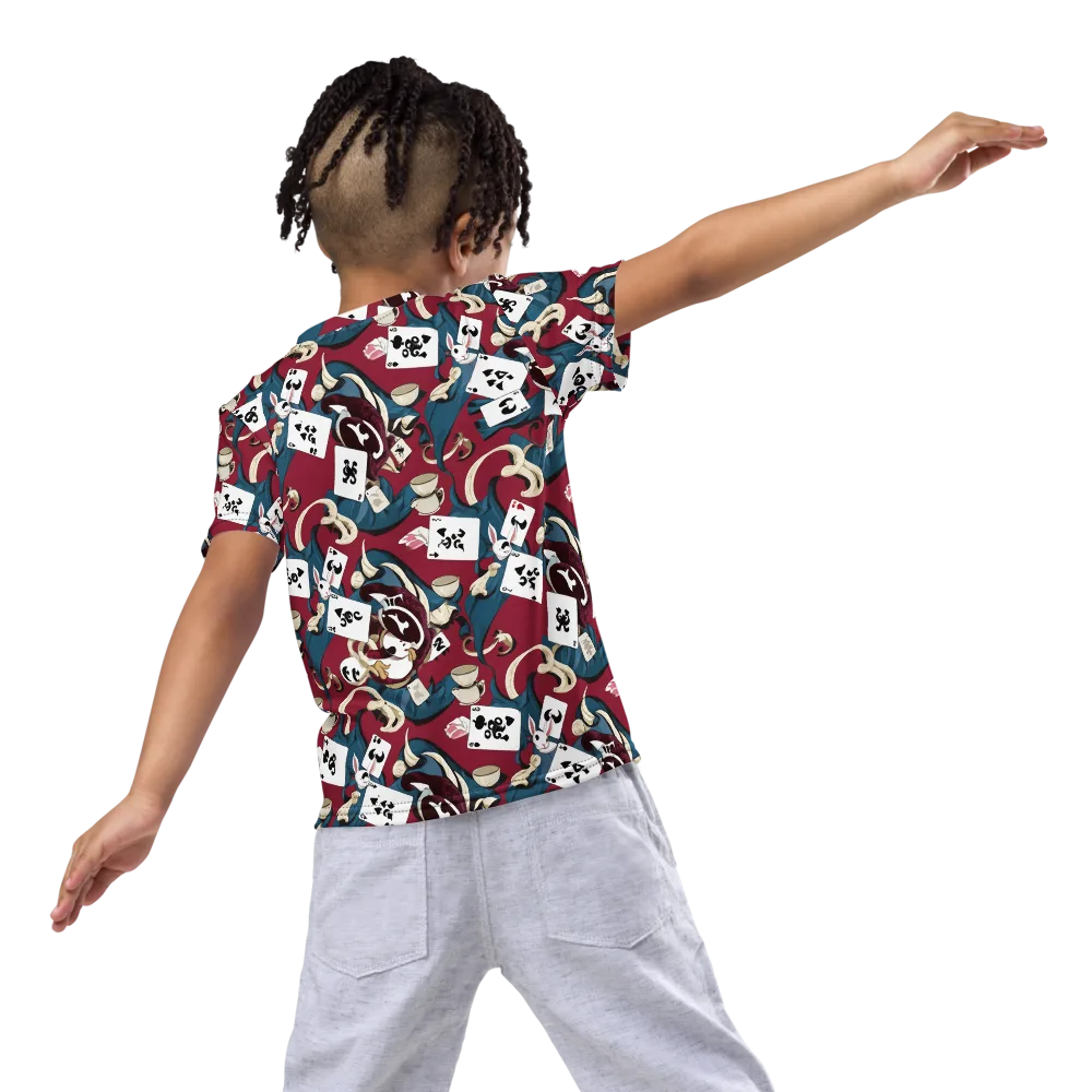 Rabbit Hat Trick on Kids Crew Neck T-Shirt — Back
