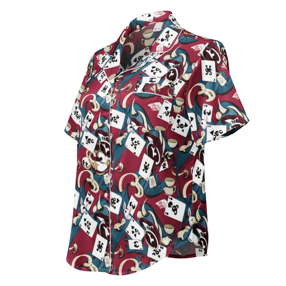 Rabbit Hat Trick on Women's Short Sleeve Pajama Top — Left Front