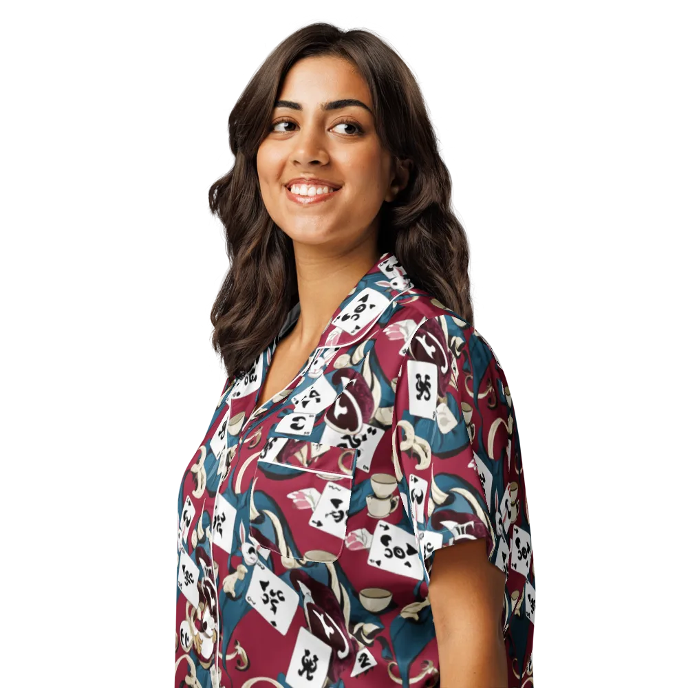 Rabbit Hat Trick on Women's Short Sleeve Pajama Top — Left Front