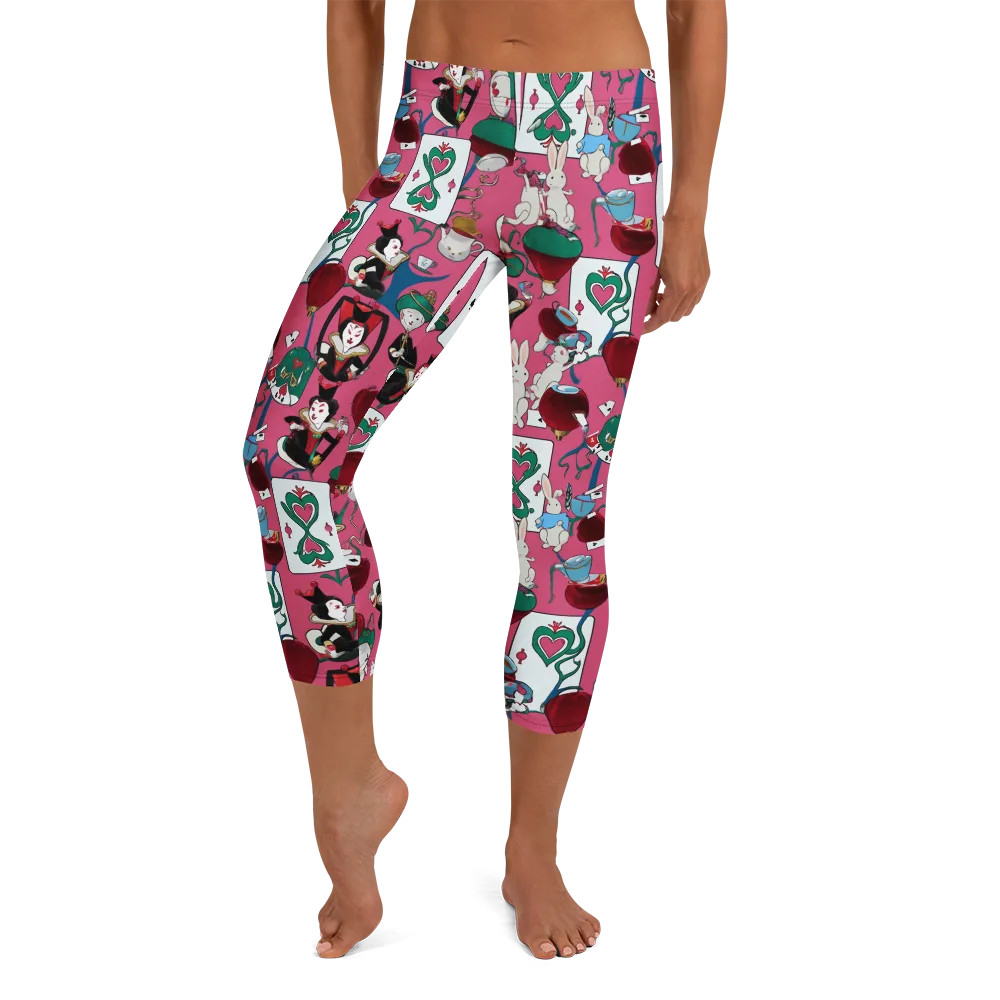Wonderland Shuffle on Capri Leggings — Front