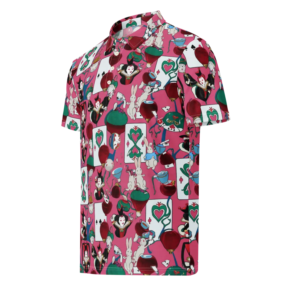 Wonderland Shuffle on Men's Slim Fit Polo Shirt — Left Front