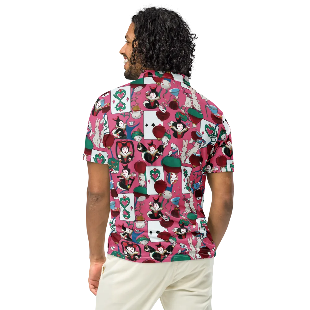Wonderland Shuffle on Men's Slim Fit Polo Shirt — Back