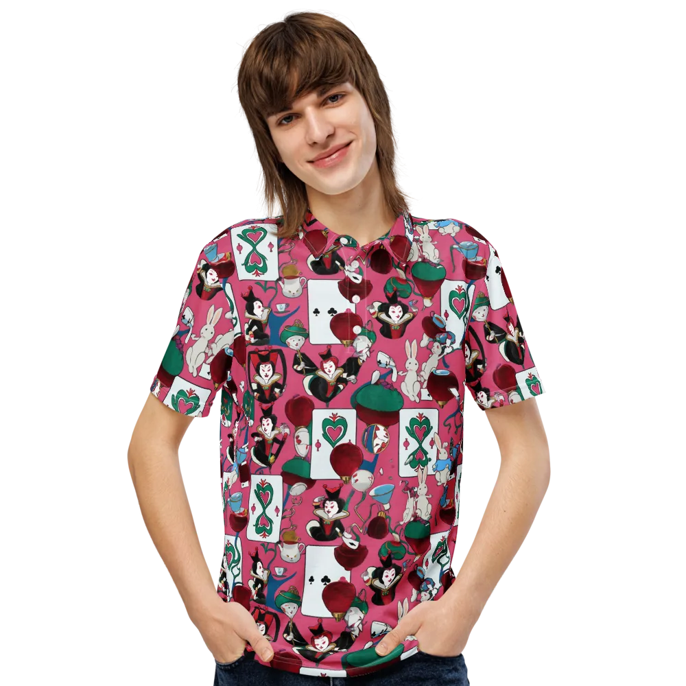 Wonderland Shuffle on Men's Slim Fit Polo Shirt — Front