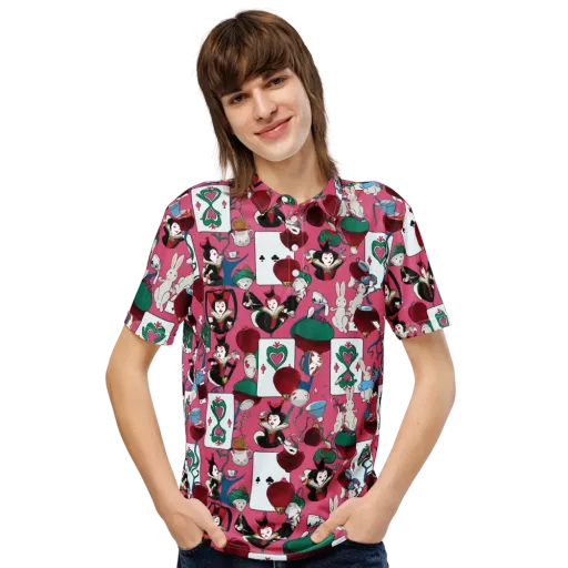 Wonderland Shuffle on a Men's Slim Fit Polo Shirt