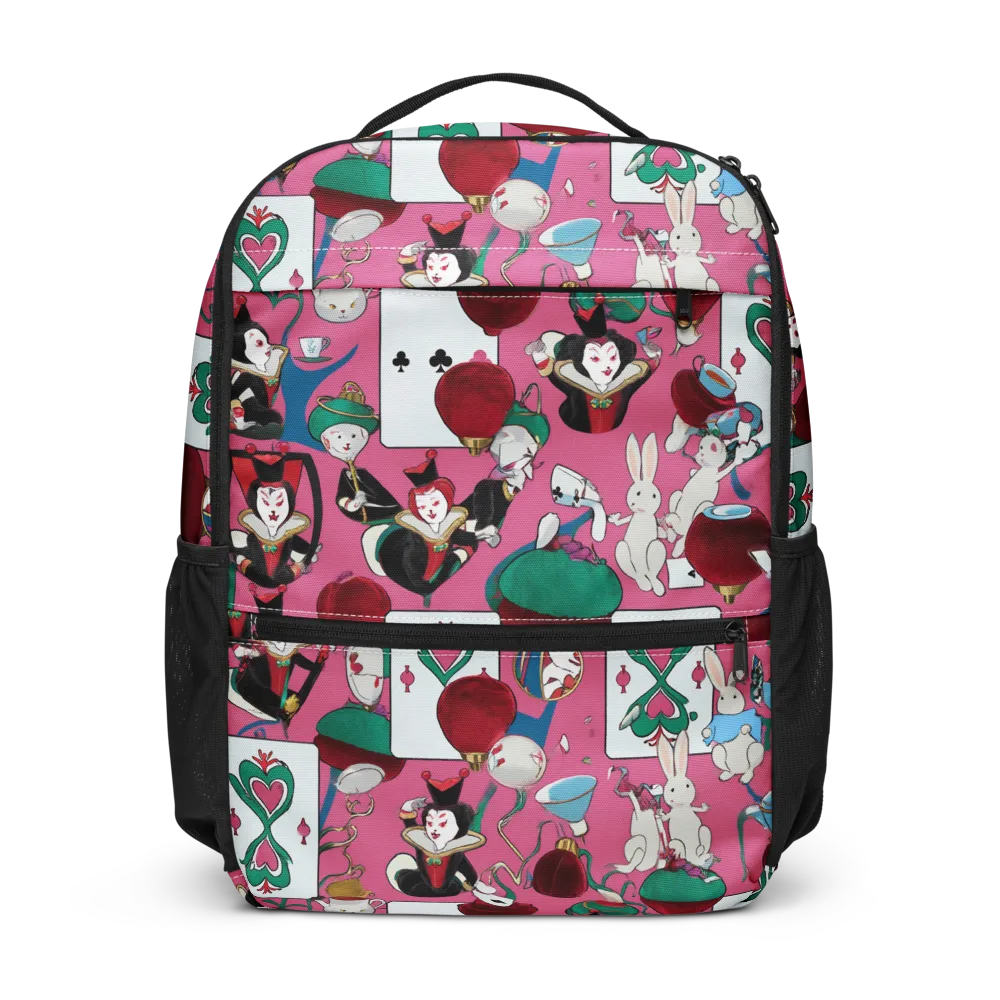 Wonderland Shuffle on Utility Backpack — Front