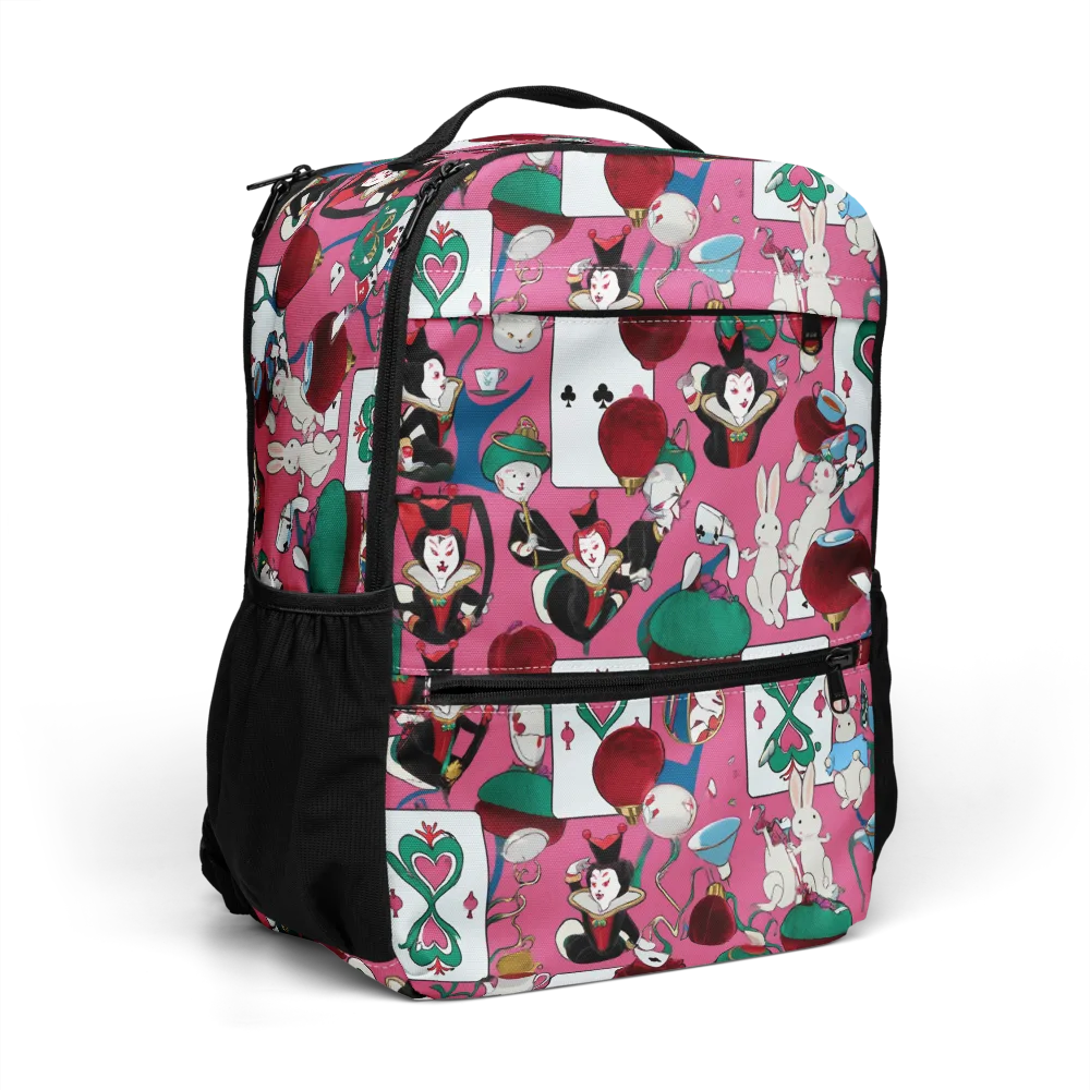 Wonderland Shuffle on Utility Backpack — Right Front