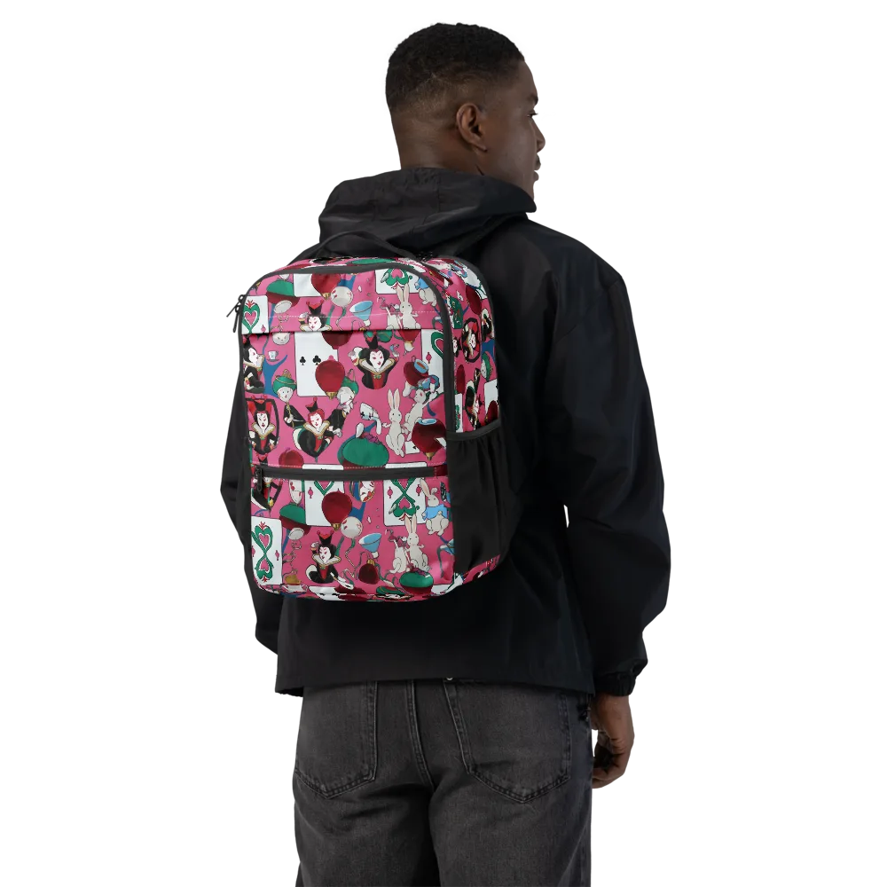 Wonderland Shuffle on Utility Backpack — Back