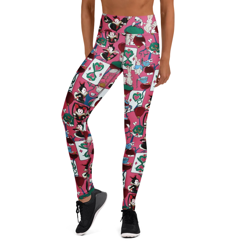 Wonderland Shuffle on Yoga Leggings — Front