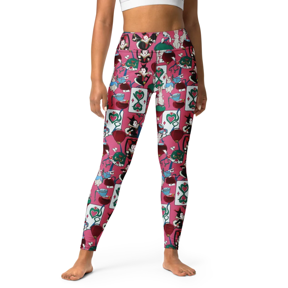 Wonderland Shuffle on Yoga Leggings — Front