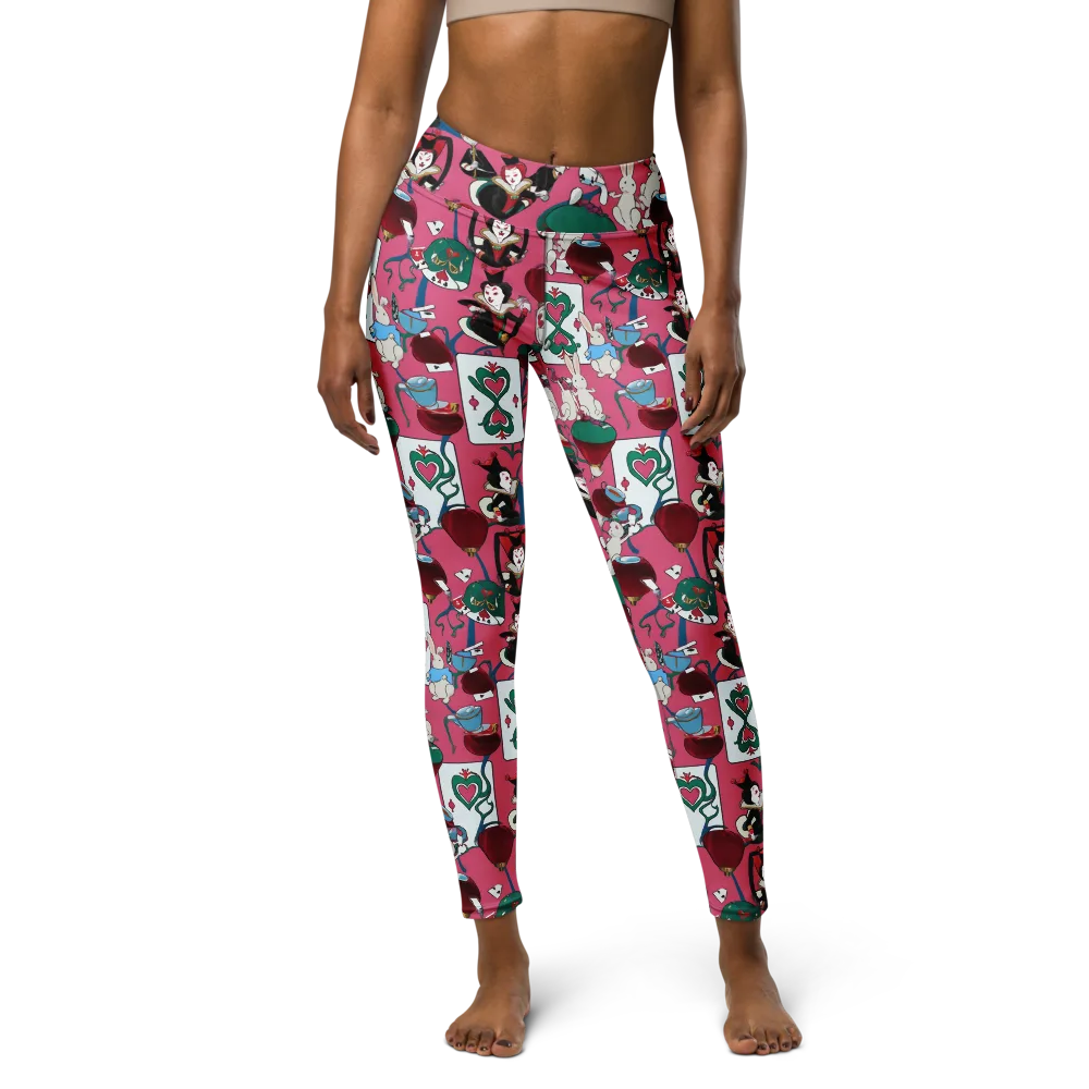 Wonderland Shuffle on Yoga Leggings — Front