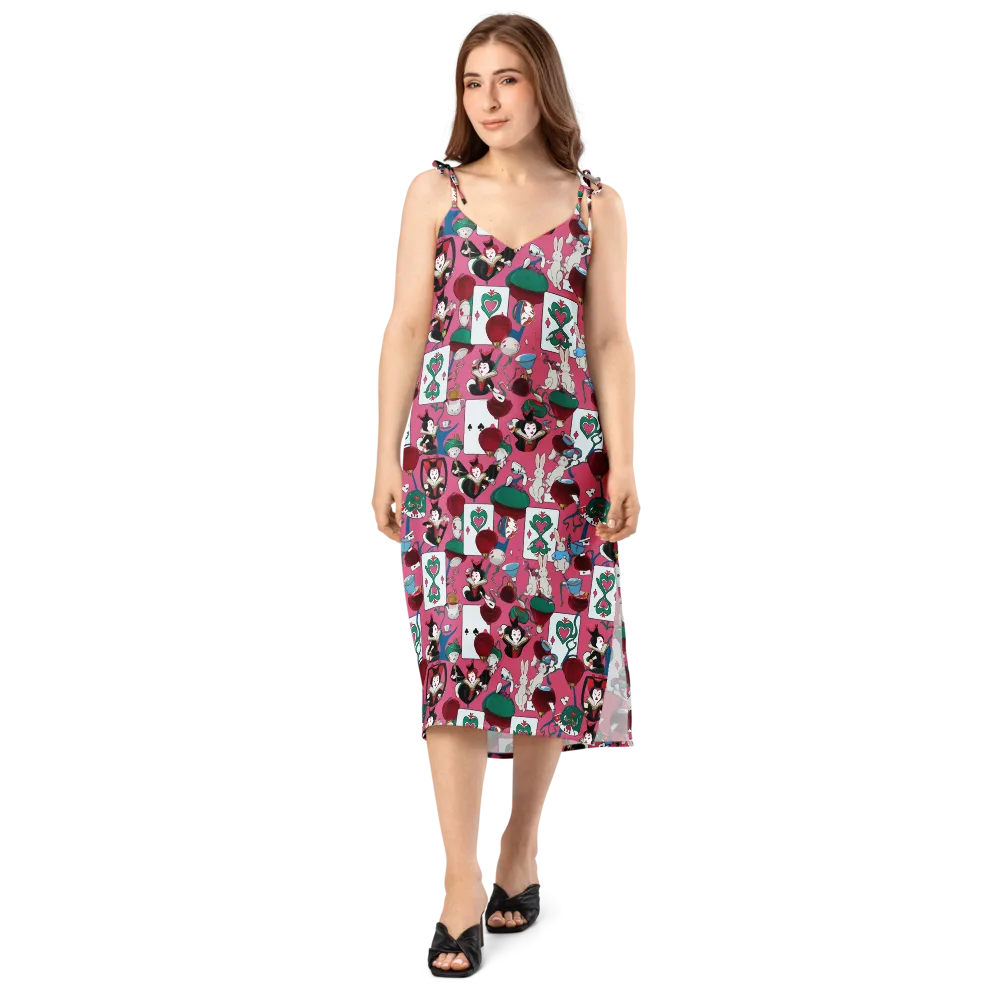 Wonderland Shuffle on Slip Dress — Front