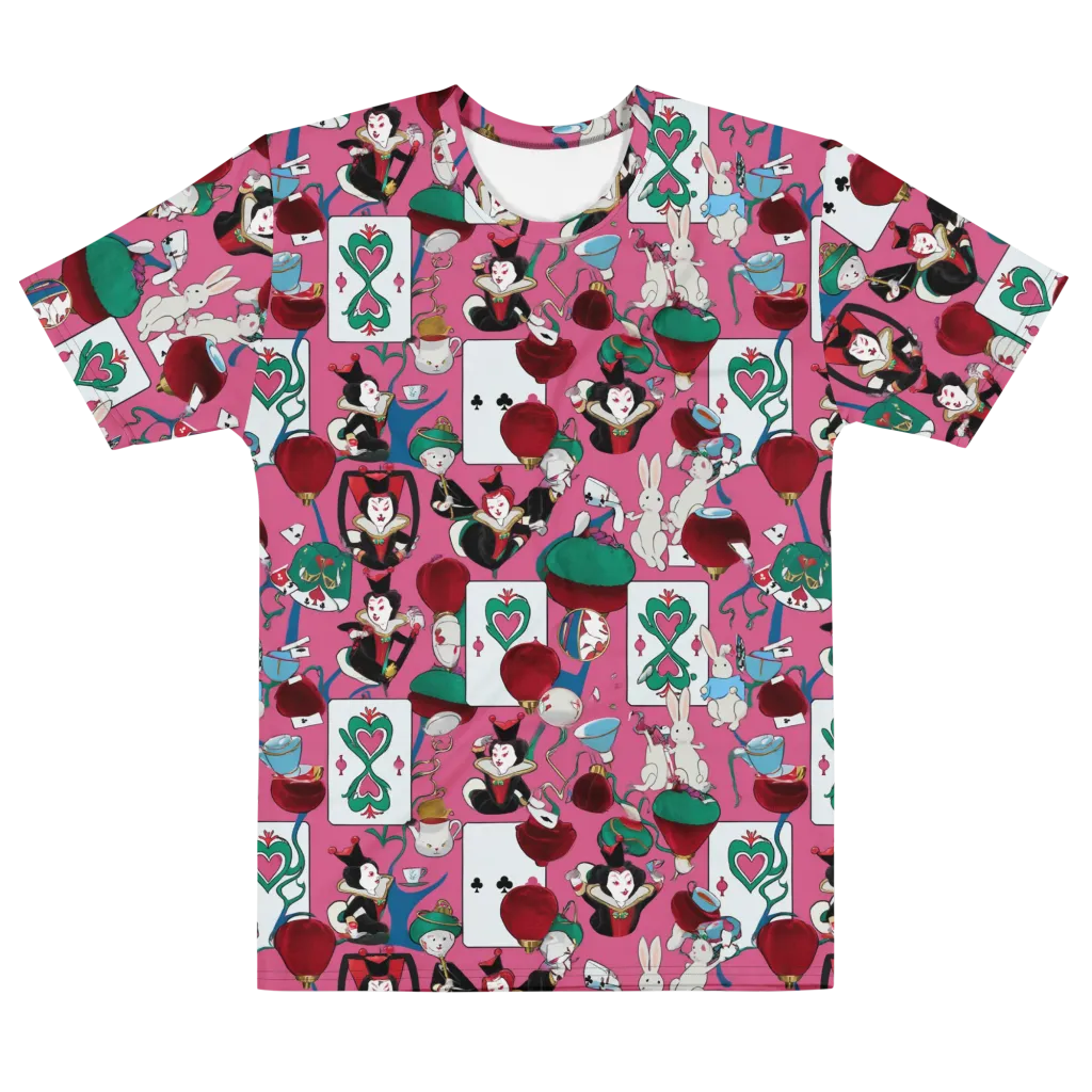Wonderland Shuffle on Men's Cotton Crew Neck T-Shirt — Front