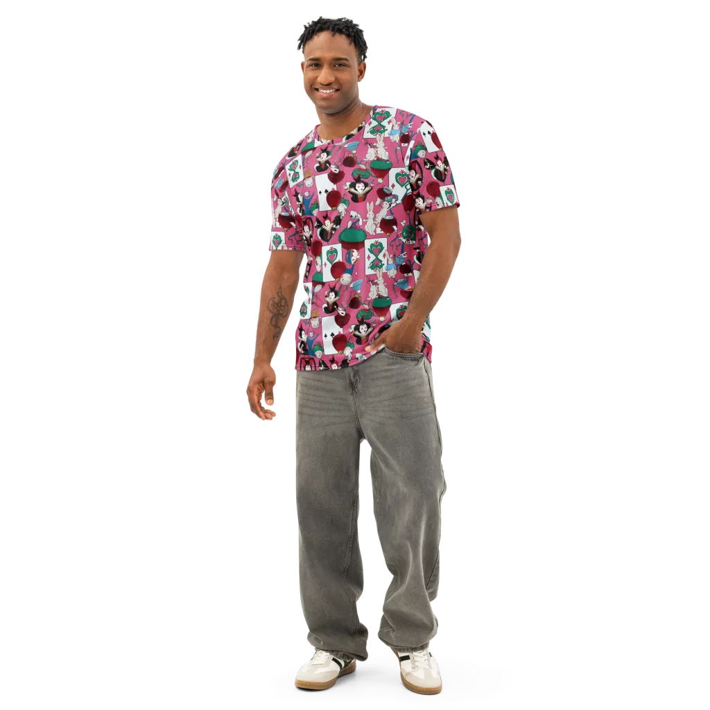 Wonderland Shuffle on Men's Cotton Crew Neck T-Shirt — Front