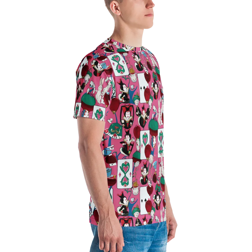 Wonderland Shuffle on Men's Crew Neck T-Shirt — Right