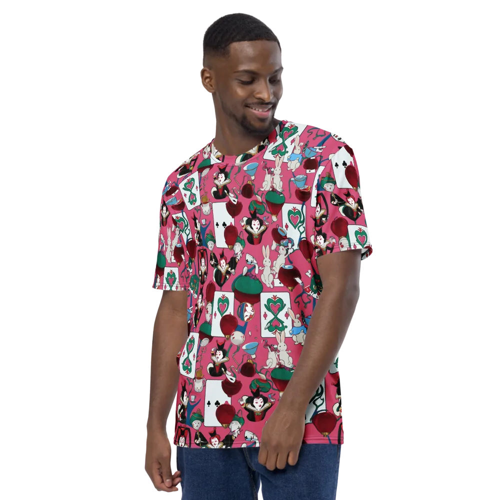 Wonderland Shuffle on Men's Crew Neck T-Shirt — Left