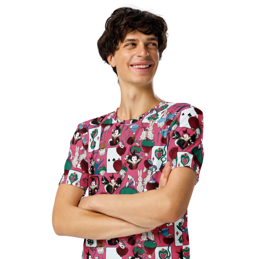 Wonderland Shuffle on Men's Crew Neck T-Shirt — Left Front