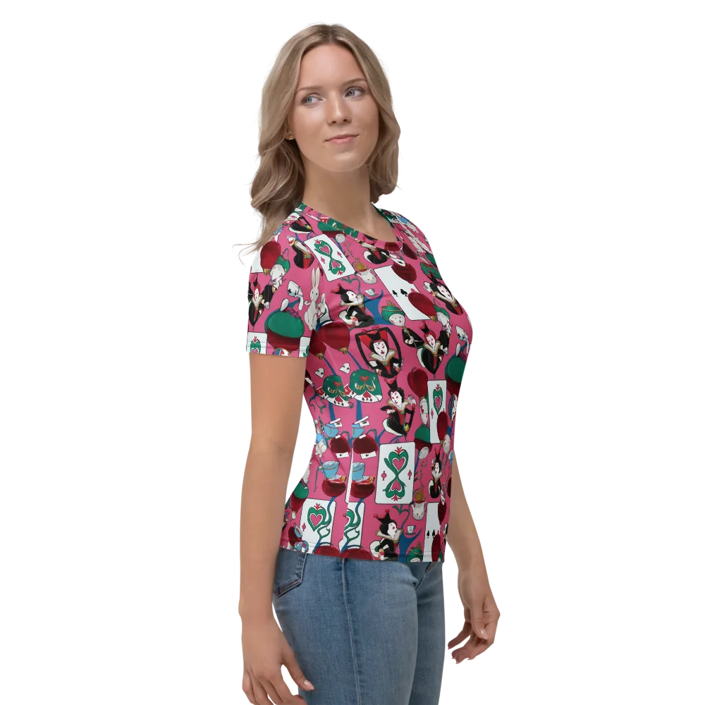 Wonderland Shuffle on Women's Crew Neck T-Shirt — Right