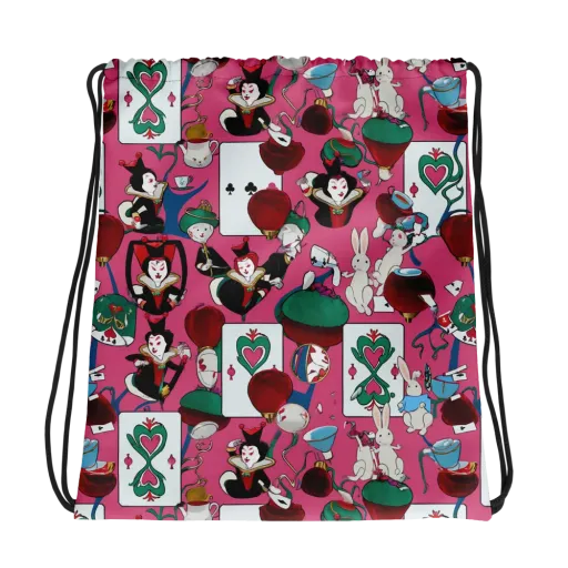 Wonderland Shuffle on a Drawstring Bag