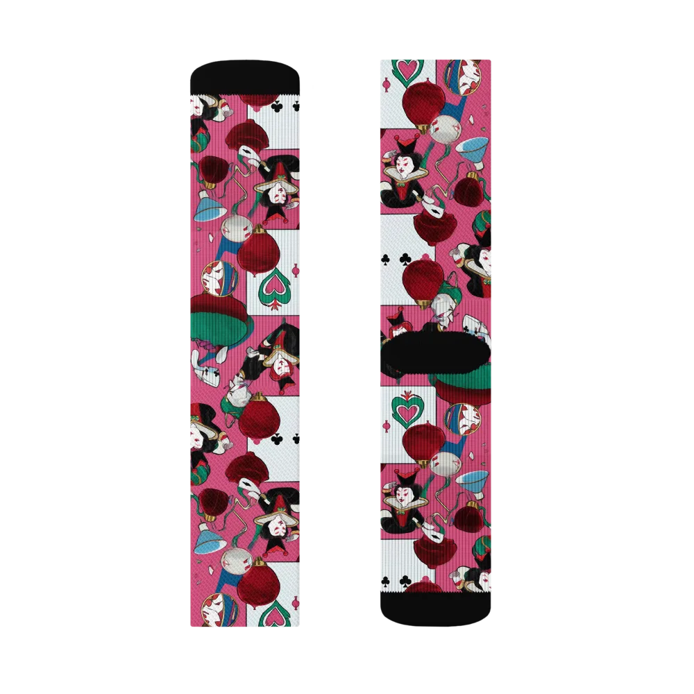 Wonderland Shuffle on Socks — Right Sock