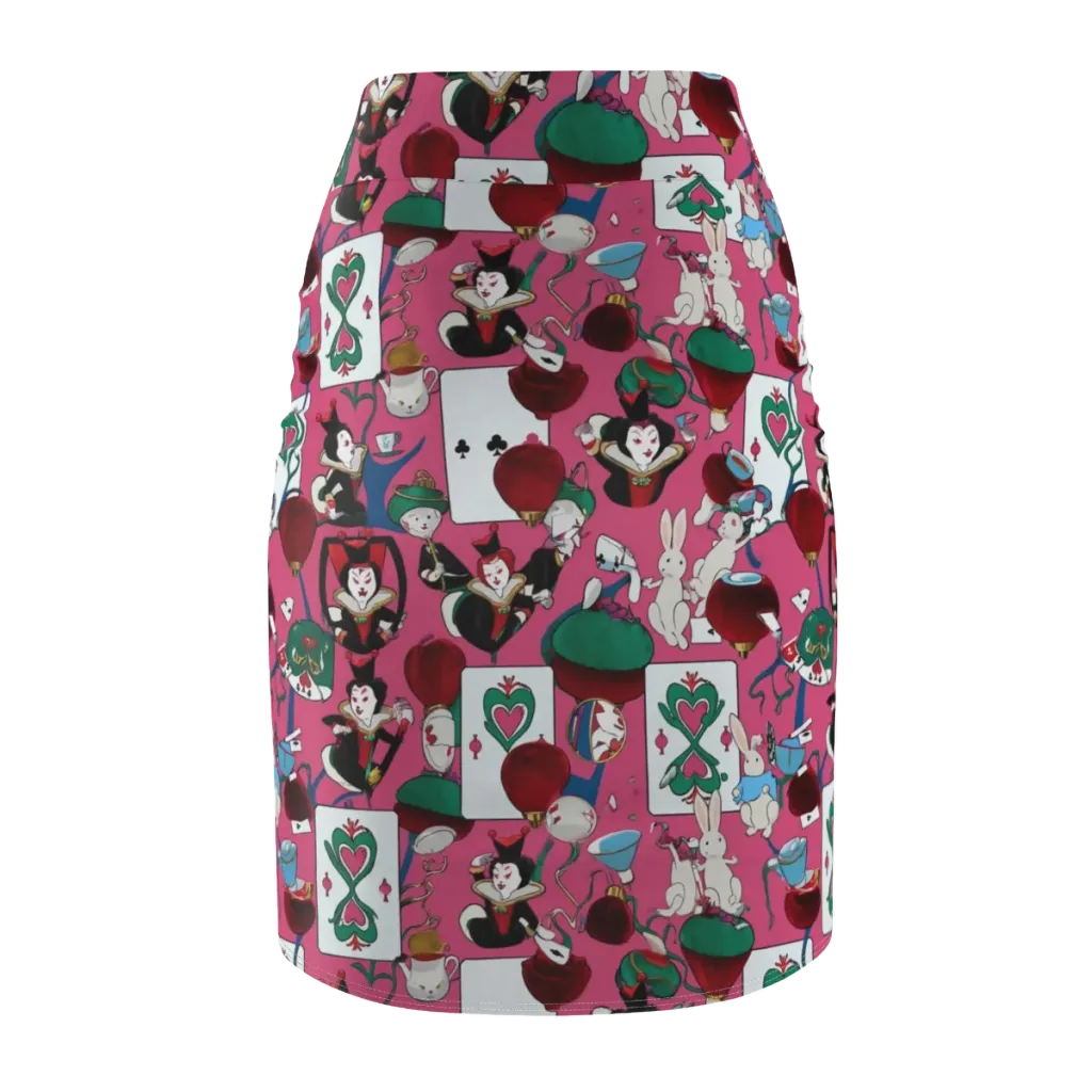 Wonderland Shuffle on Pencil Skirt — Back