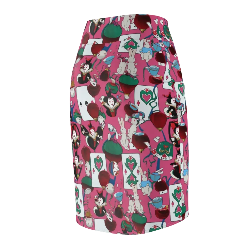 Wonderland Shuffle on Pencil Skirt — Back Side