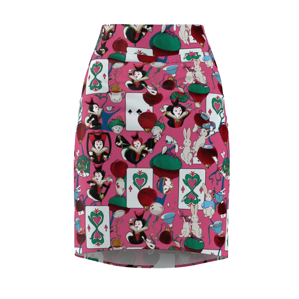 Wonderland Shuffle on Pencil Skirt — Front