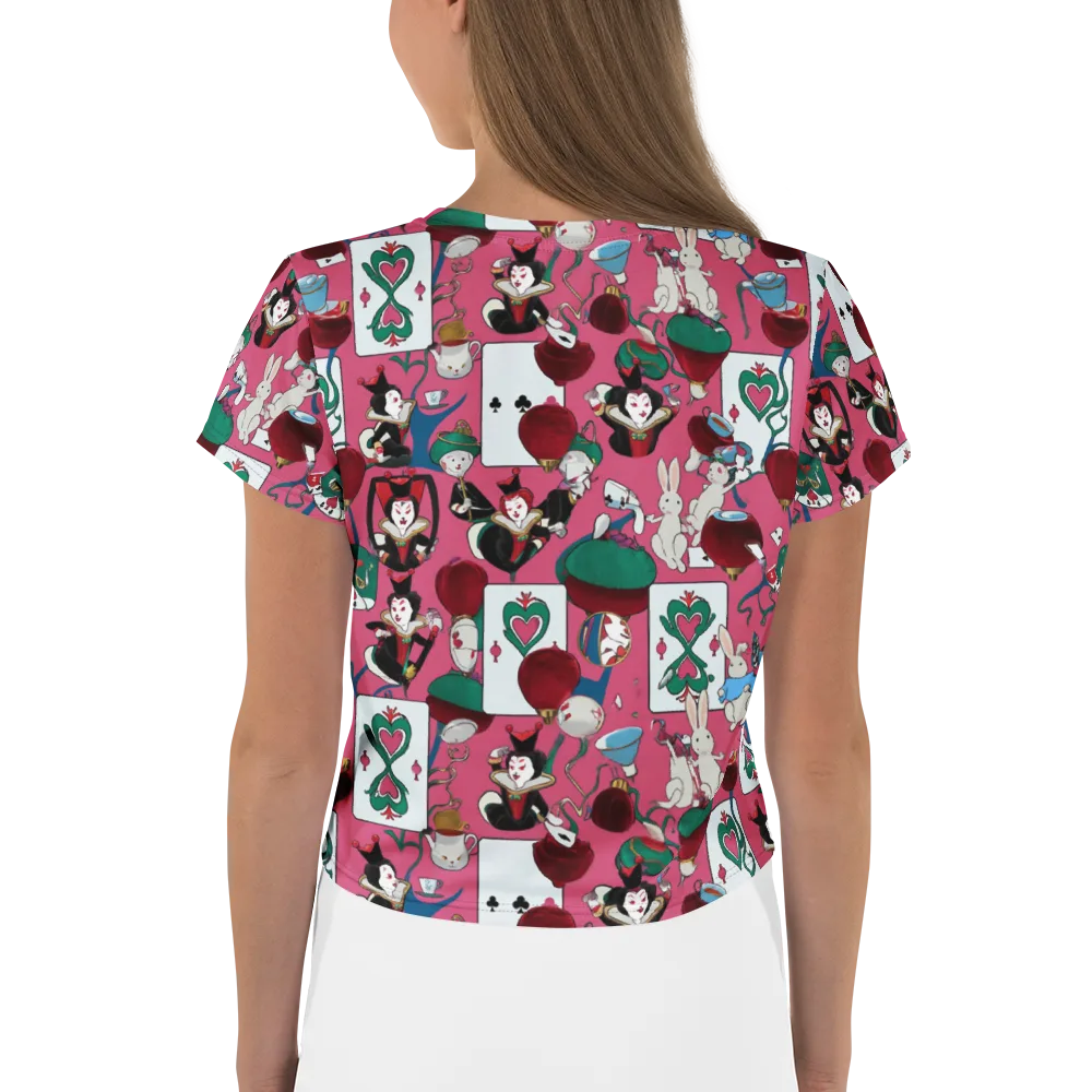 Wonderland Shuffle on Crop Tee — Back