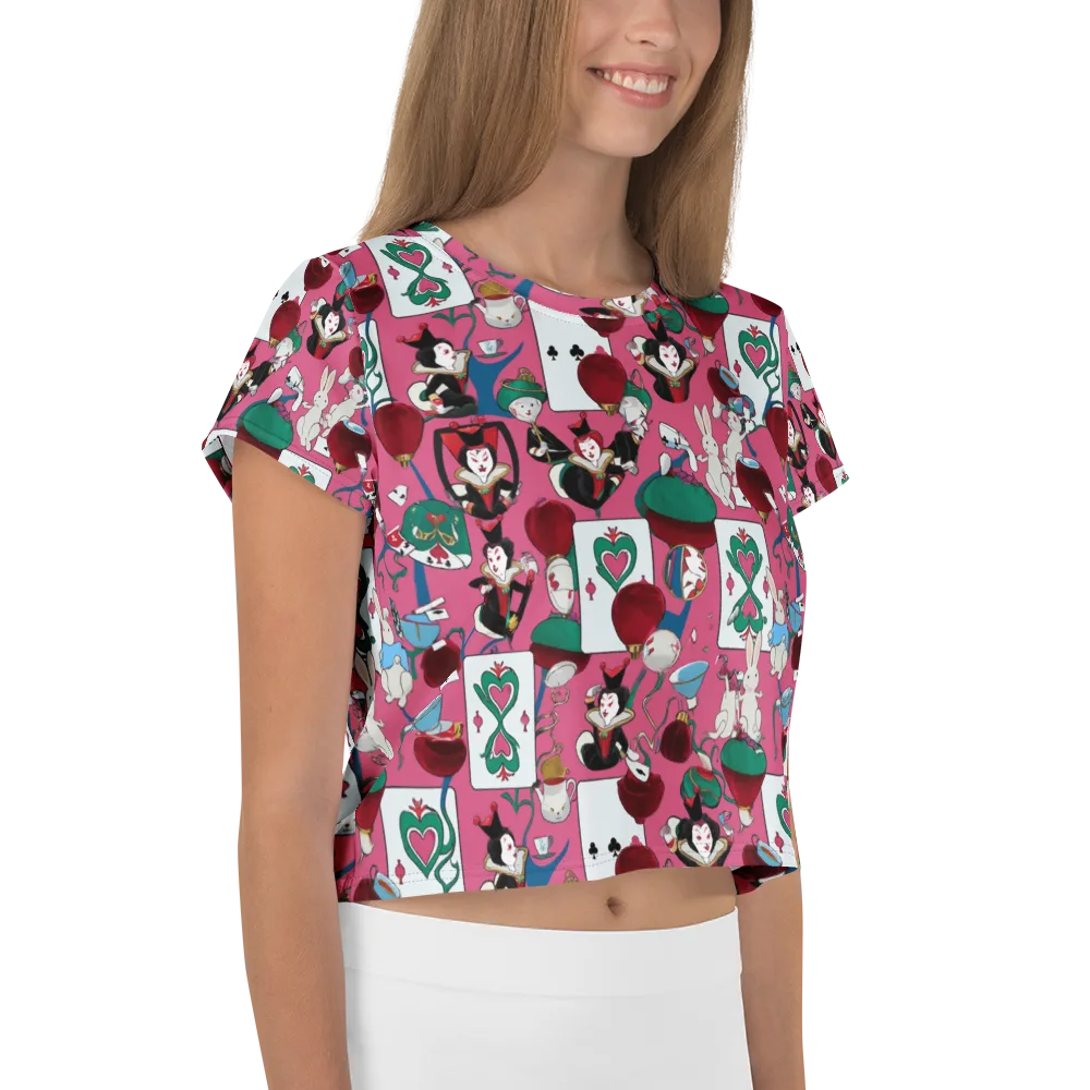Wonderland Shuffle on Crop Tee — Right