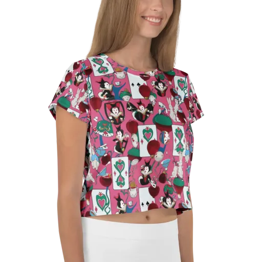 Wonderland Shuffle on a Crop Tee