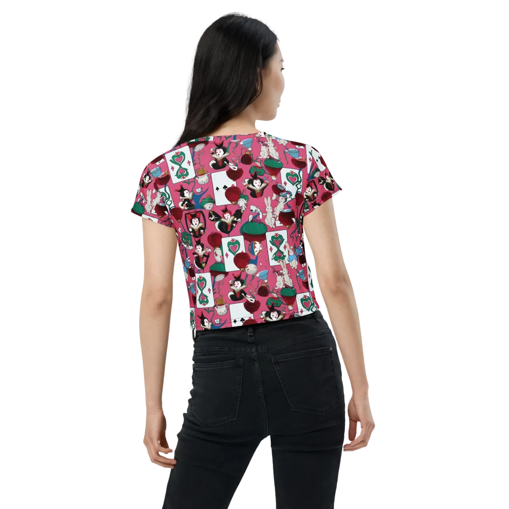 Wonderland Shuffle on Crop Tee — Back