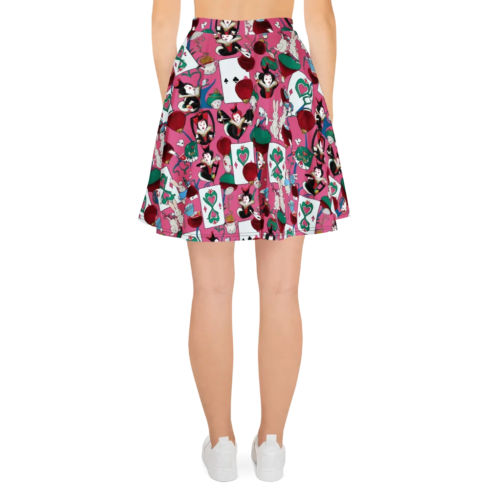 Wonderland Shuffle on Skater Skirt — Back