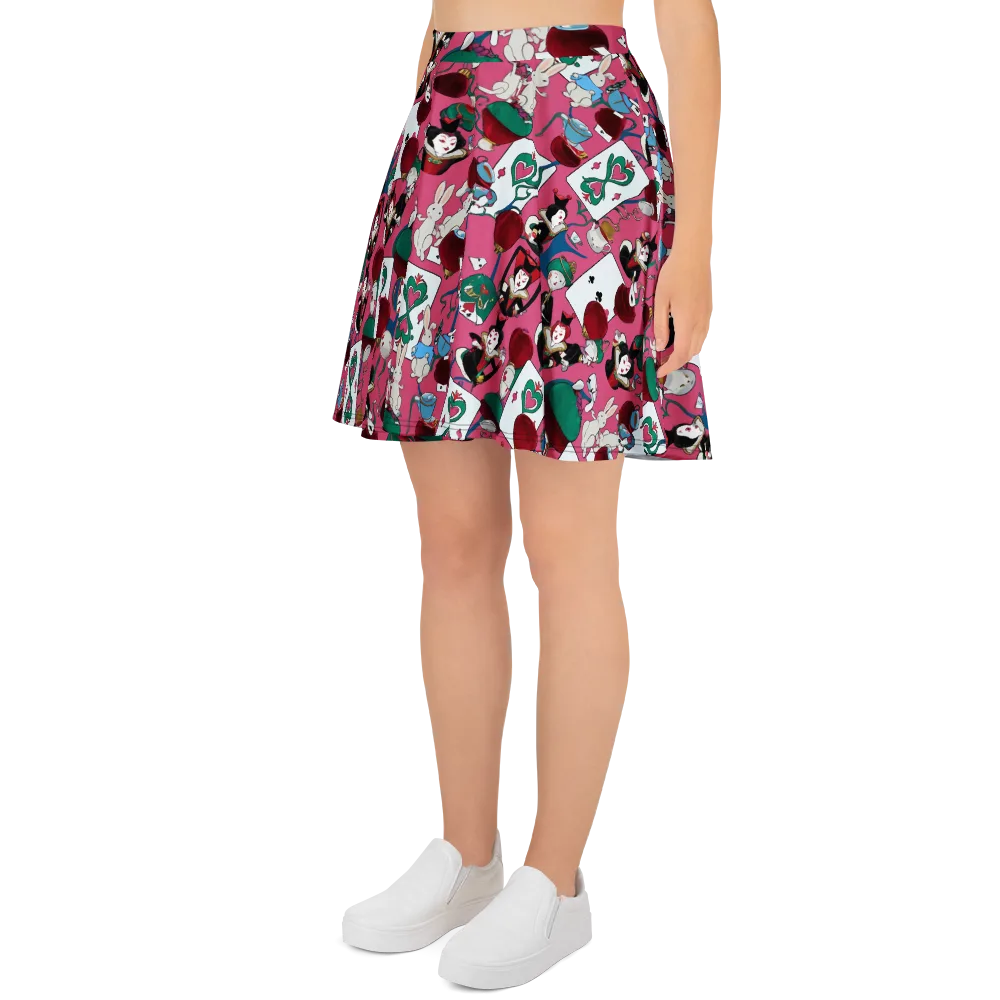 Wonderland Shuffle on Skater Skirt — Left