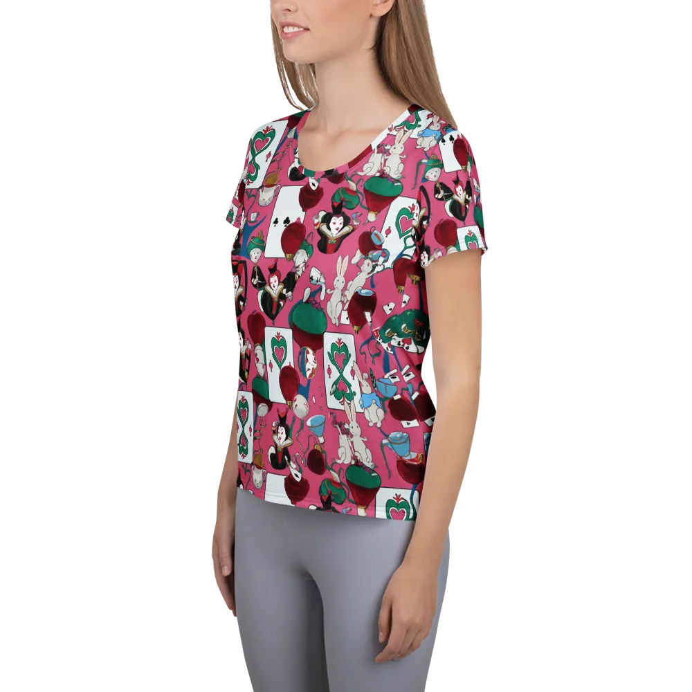 Wonderland Shuffle on Women's Athletic T-Shirt — Left