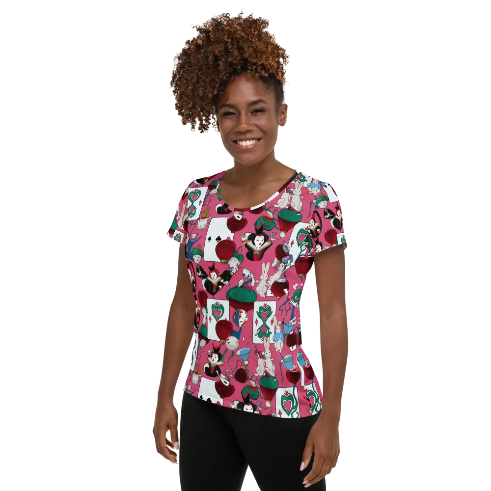 Wonderland Shuffle on Women's Athletic T-Shirt — Left