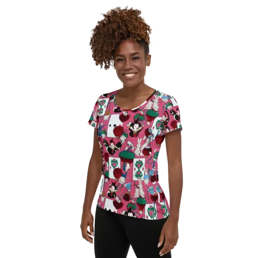 Wonderland Shuffle on a Women's Athletic T-Shirt