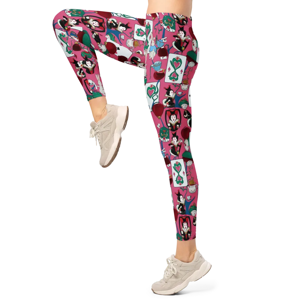 Wonderland Shuffle on Leggings — Left