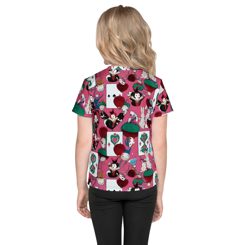 Wonderland Shuffle on Kids Crew Neck T-Shirt — Back