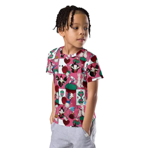 Wonderland Shuffle on a Kids Crew Neck T-Shirt