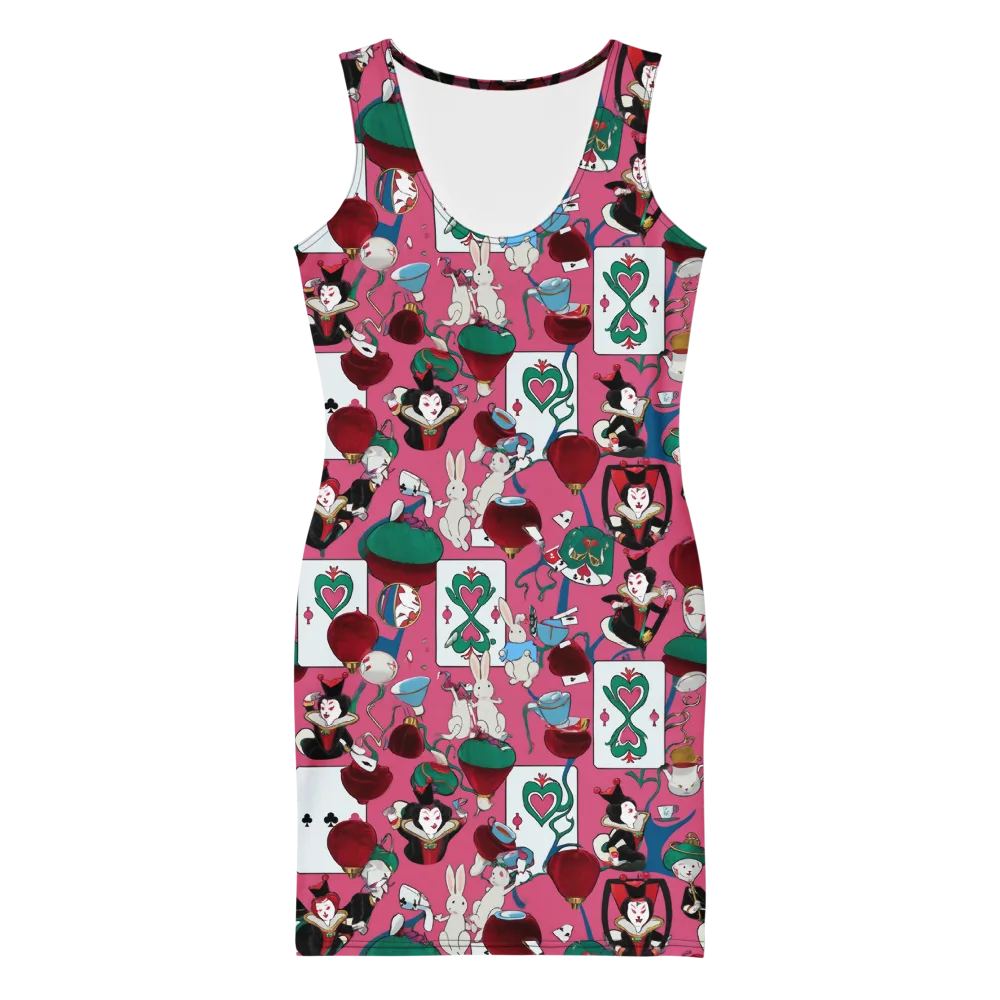 Wonderland Shuffle on Bodycon Dress — Front