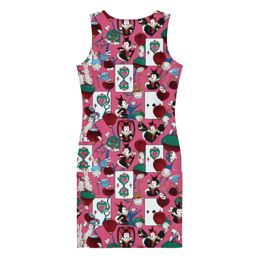 Wonderland Shuffle on Bodycon Dress — Back
