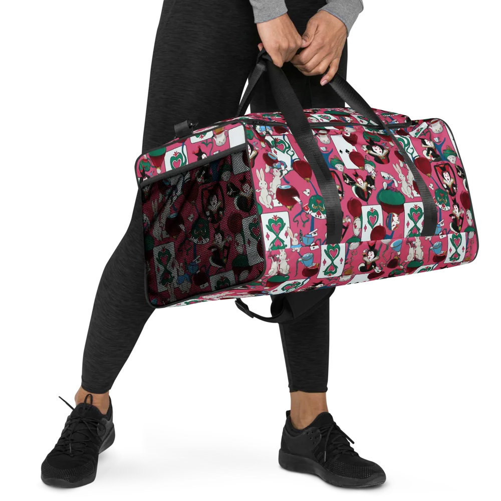 Wonderland Shuffle on Duffle Bag — Right Front