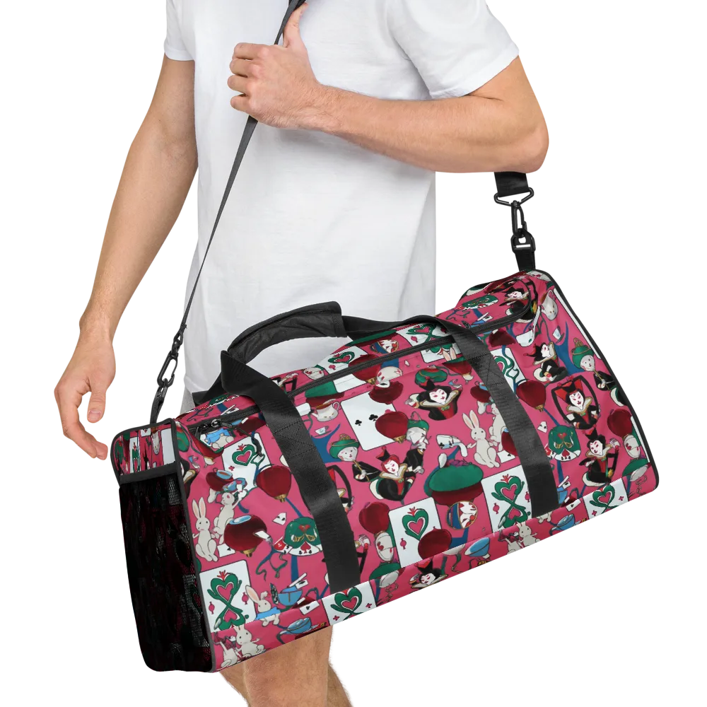 Wonderland Shuffle on Duffle Bag — Right Front