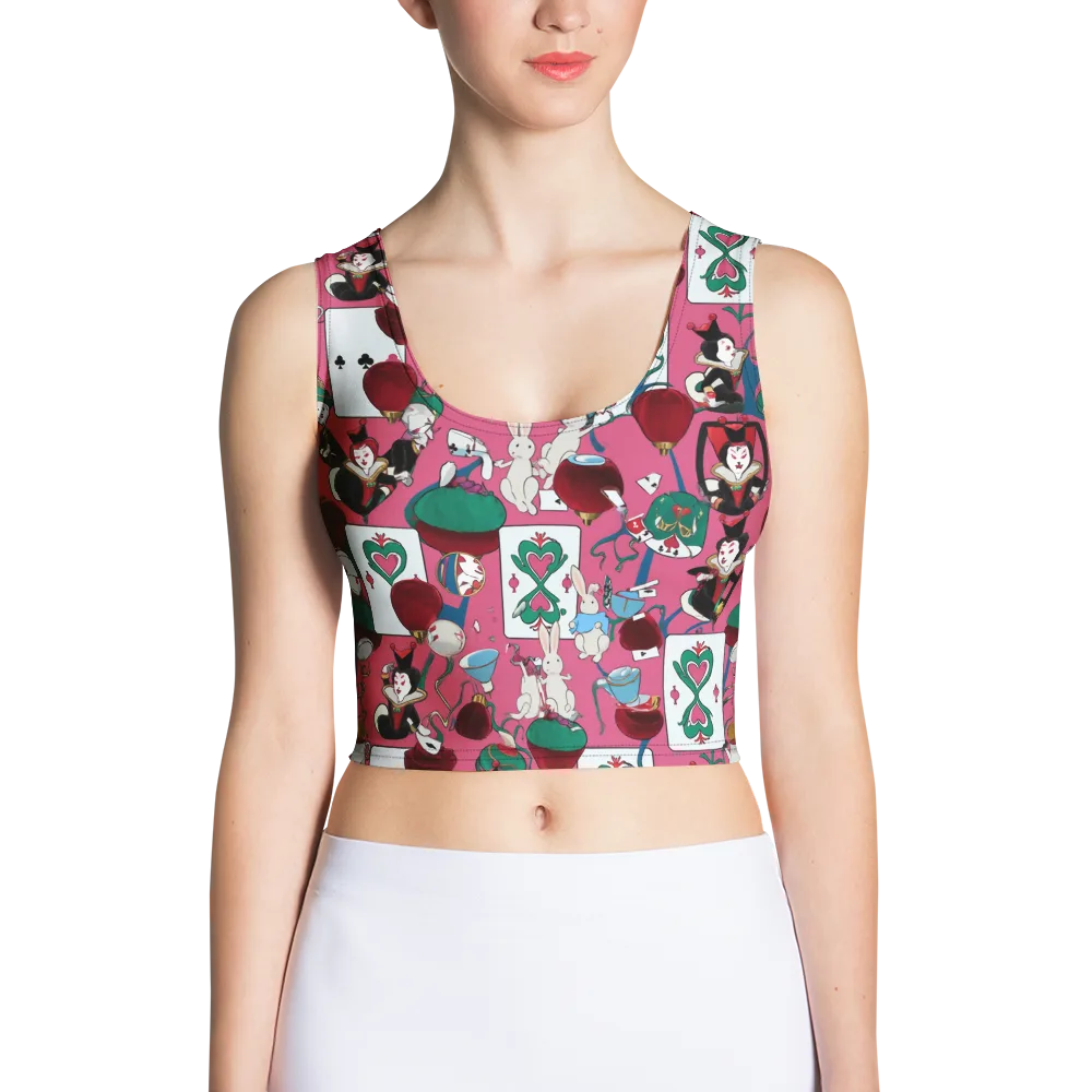 Wonderland Shuffle on Crop Top — Front