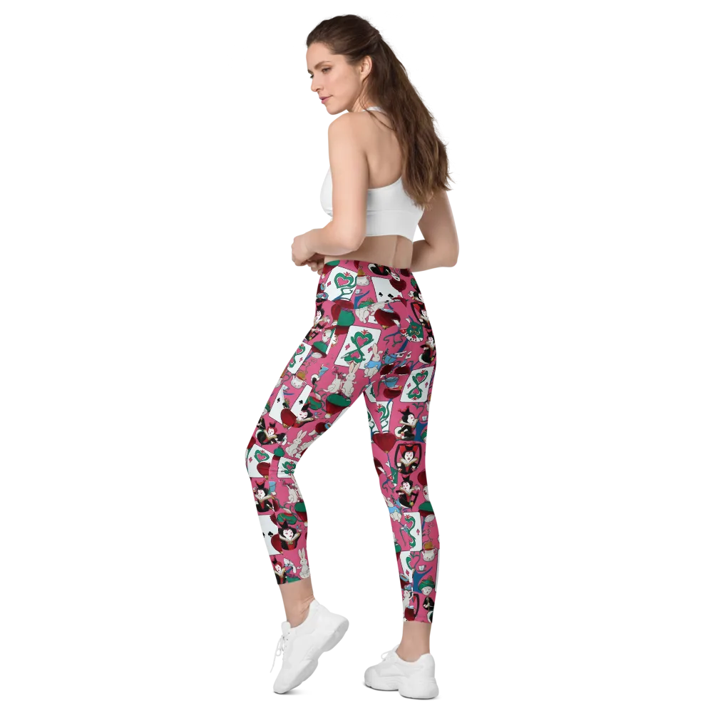 Wonderland Shuffle on Leggings with Pockets — Left Back