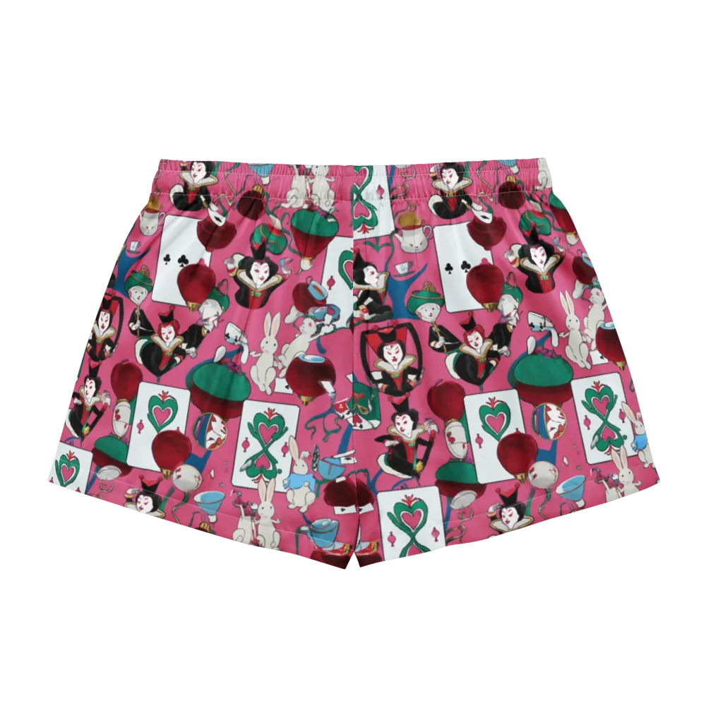 Wonderland Shuffle on Women's Pajama Shorts — Back